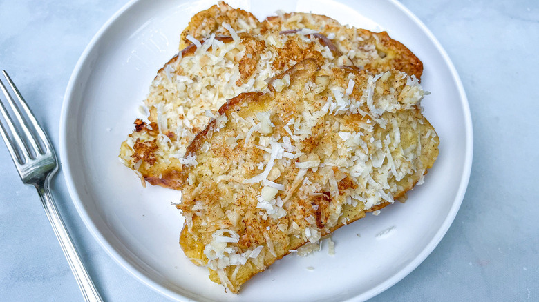 coconut french toast on plate