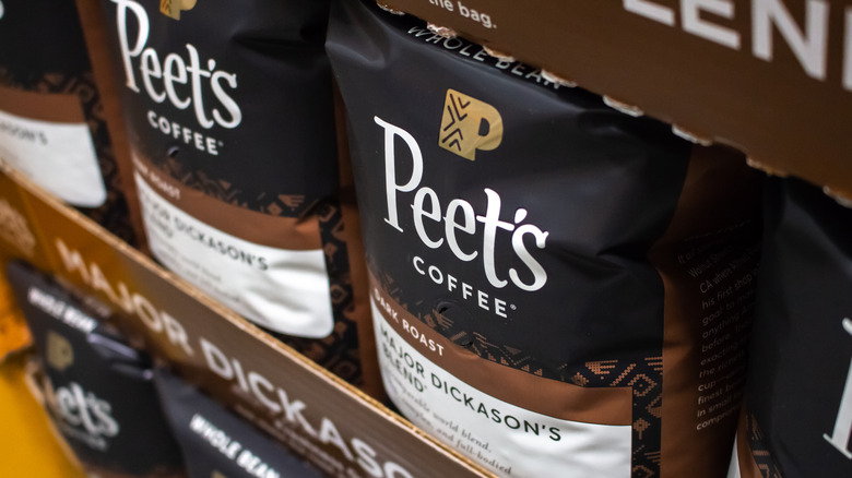 Black bags of Peet's coffee