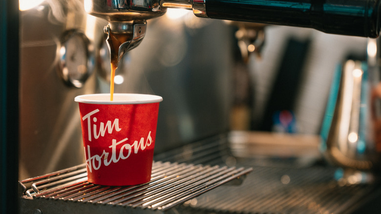 Red cup of Tim Hortons