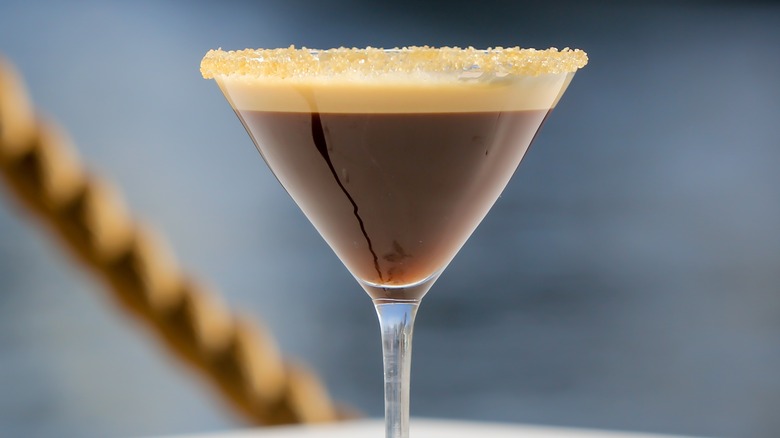 Sugar-rimmed espresso martini