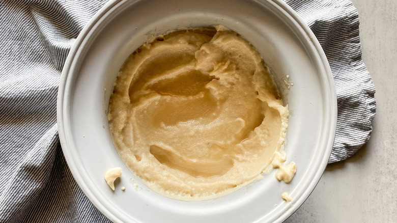 ice cream churning in bowl