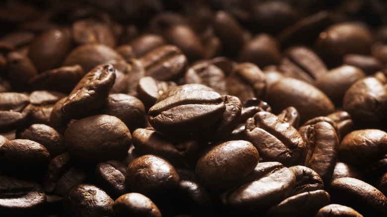 Close-up of roasted coffee beans