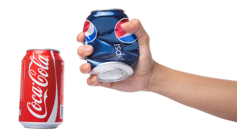 crushed Pepsi can