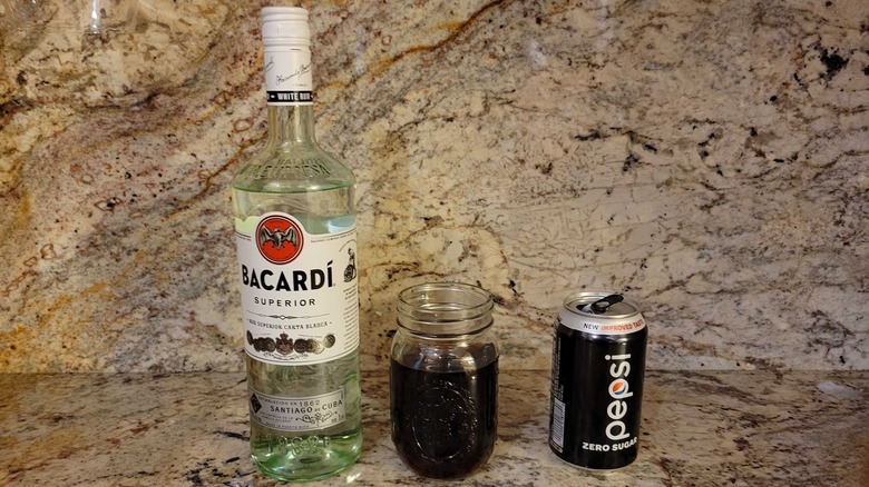 Pepsi Zero mixed with Bacardi