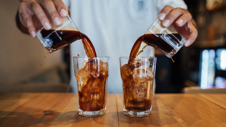 Cold brew poured into glasses