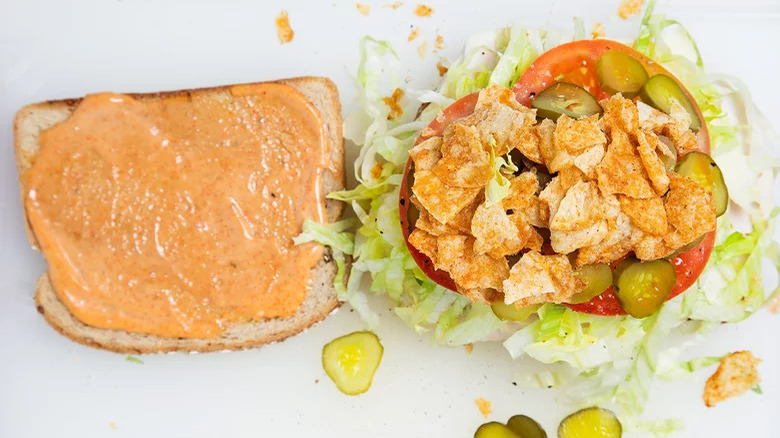 Turkey Sandwich with Pepper Jack and Barbecue Chips