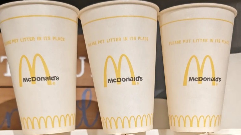 stacked McDonald's paper cups