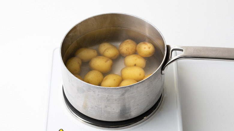 potatoes in saucepan 