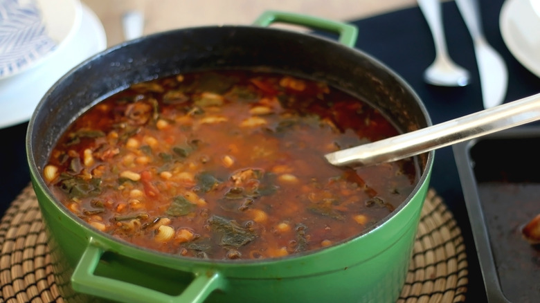 Large pot of soup