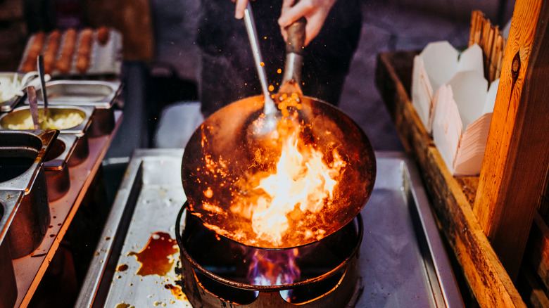 wok over fire