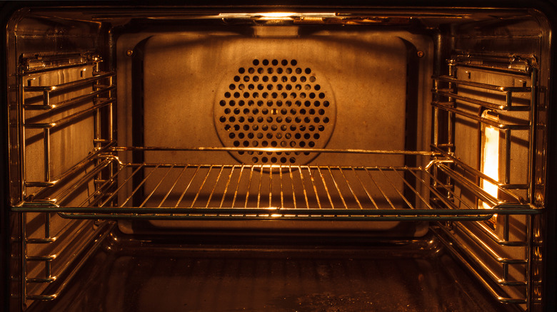 inside oven with fan