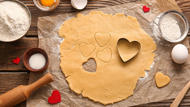 pie crust hearts made from cookie cutters