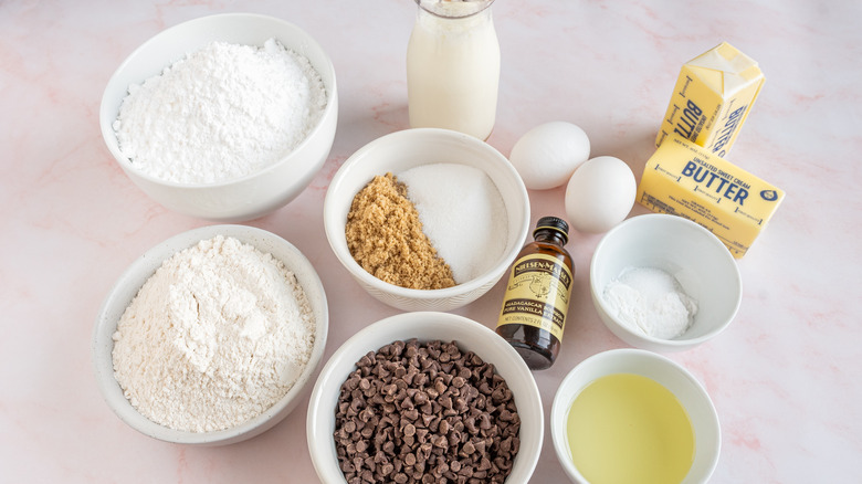 ingredients for cookie dough cupcakes