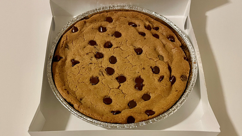 Large cookie in foil pan