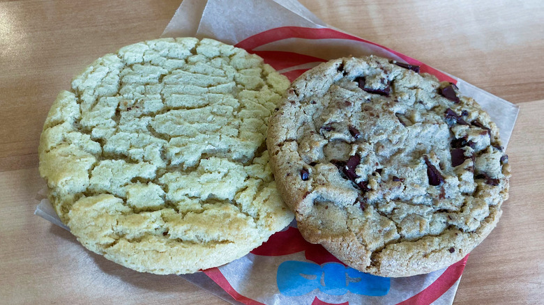 Two Wendy's cookies on bag