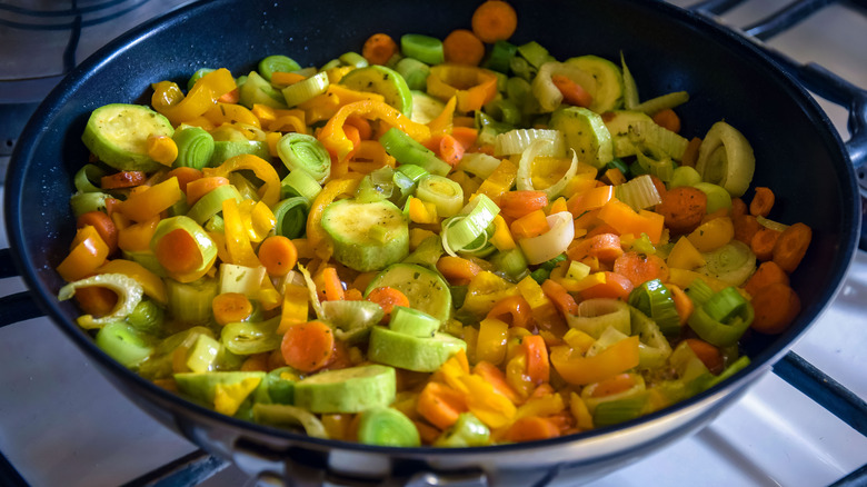 sautéed vegetables in a pan