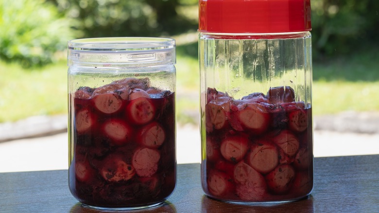 Two jars of umeboshi