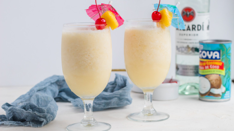 Pina Colada in glasses 