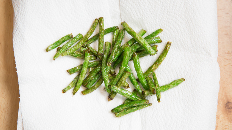 fried green beans on table