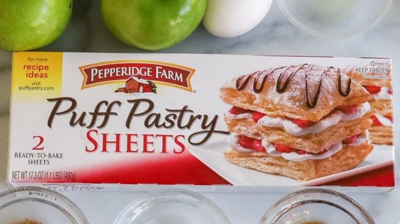 box of Pepperidge Farm frozen puff pastry