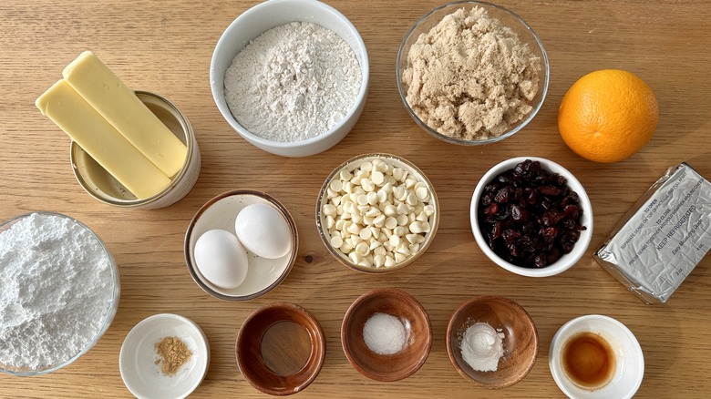Ingredients for copycat cranberry bliss bars