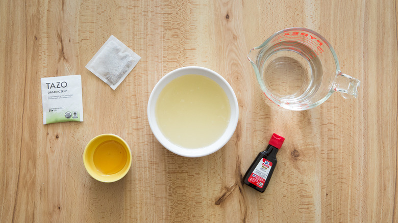 specialty tea ingredients on table