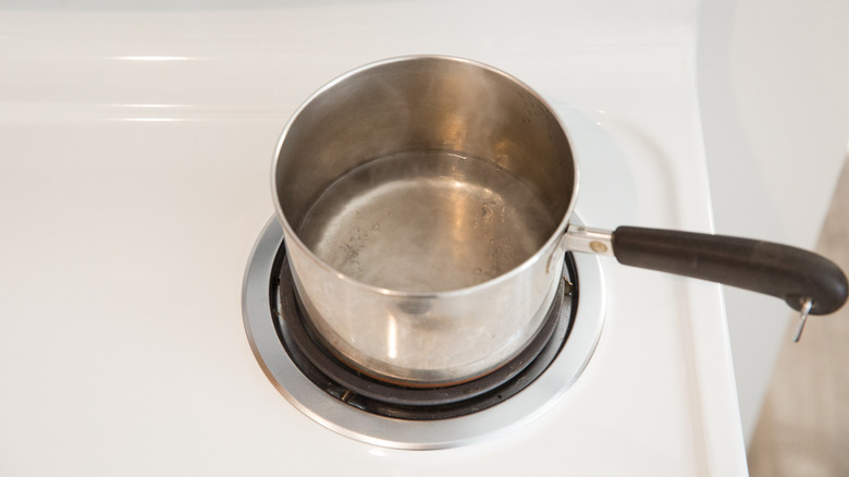 water boiling in small pot