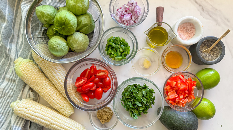 corn and tomatillo salad ingredients