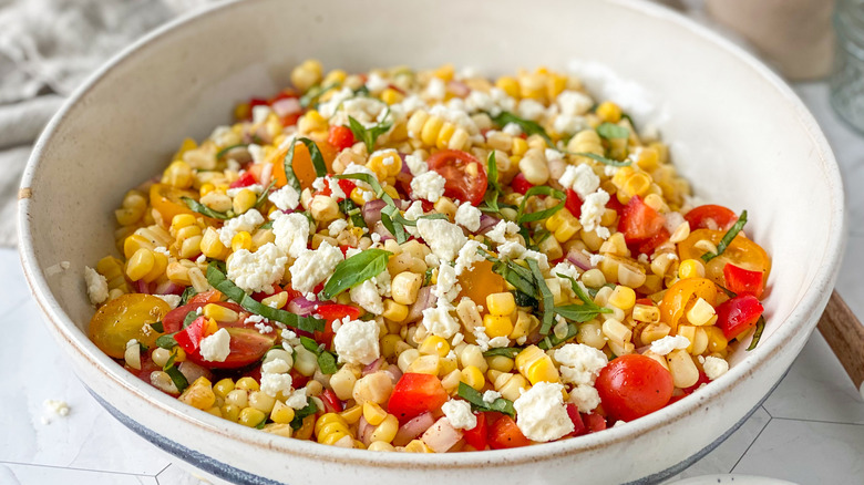 corn salad in a bowl 