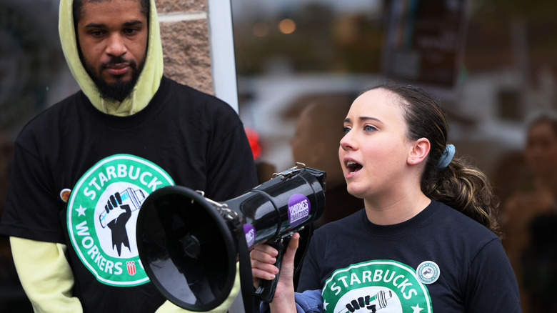 Starbucks employees on strike