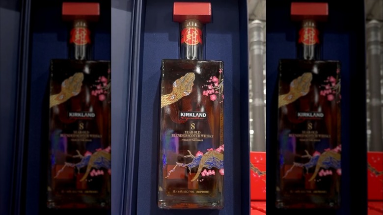 A bottle of Kirkland Signature Lunar New Year Scotch