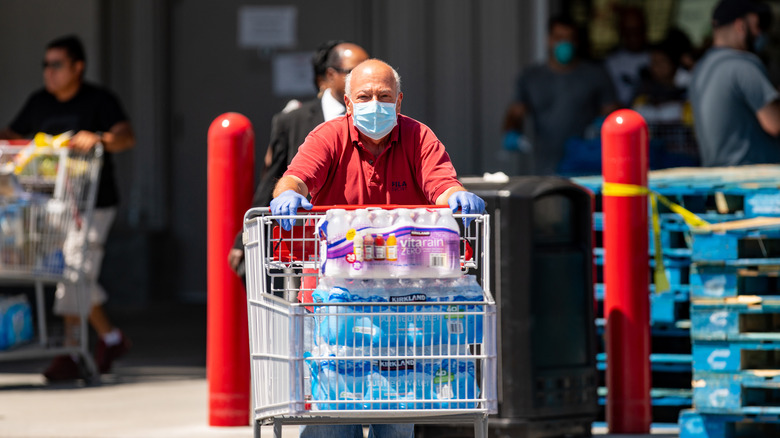 Costco member shopping during pandemic