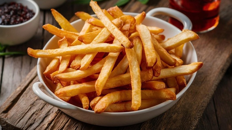 A bowl of crispy French fries