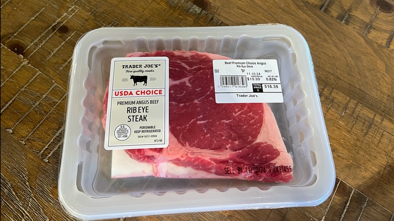 Trader Joe's ribeye in packaging