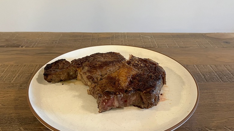 Costco ribeye cooked on plate