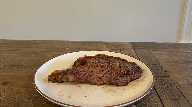 Trader Joe's ribeye on plate