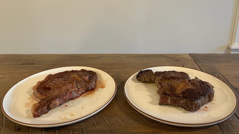 plates of Trader Joe's and Costco ribeye