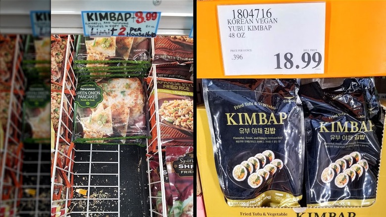 Kimbap price signs