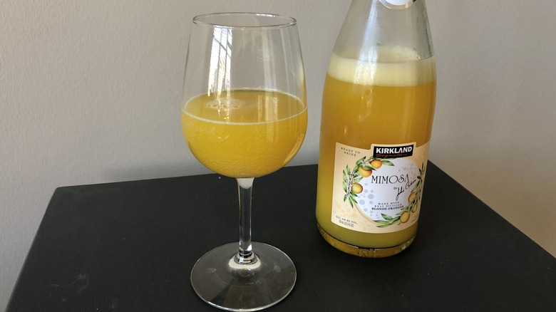 Glass of Kirkland mimosa