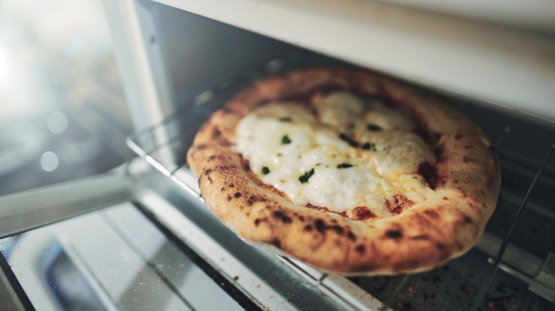 small pizza in toaster oven