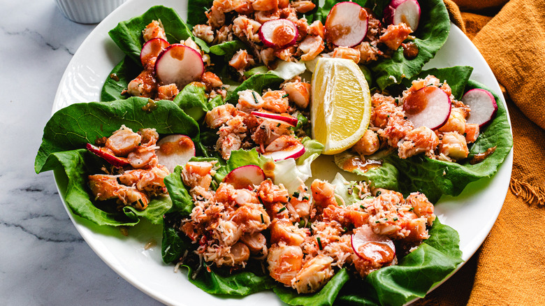 lettuce wraps on white plate