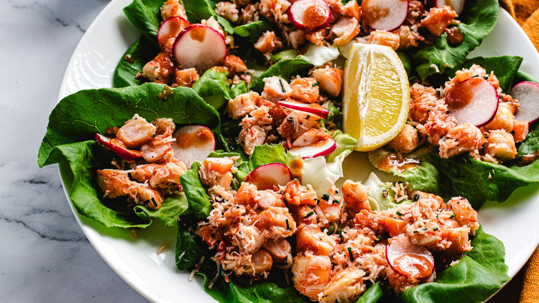 lettuce wraps on white plate