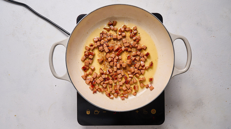 browning andouille in skillet