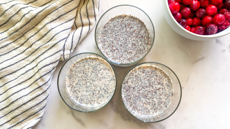 3 jars of chia pudding