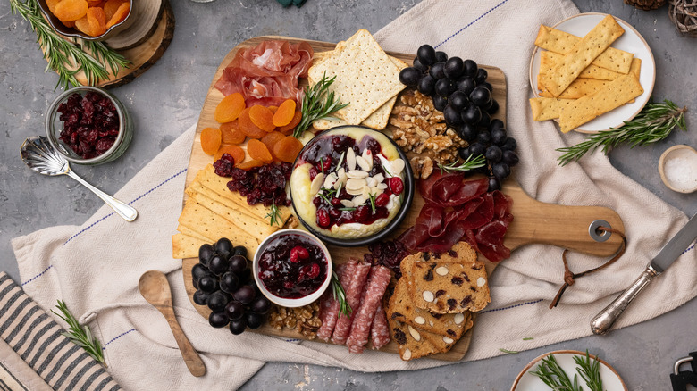 cranberry rosemary baked brie board