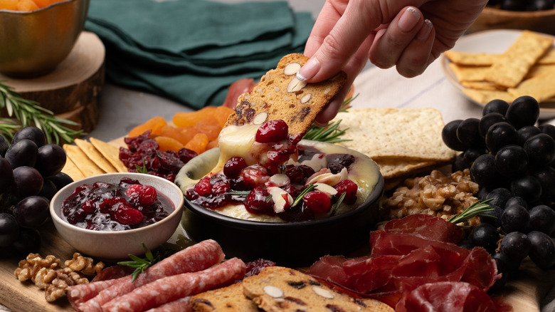 cranberry rosemary baked brie board