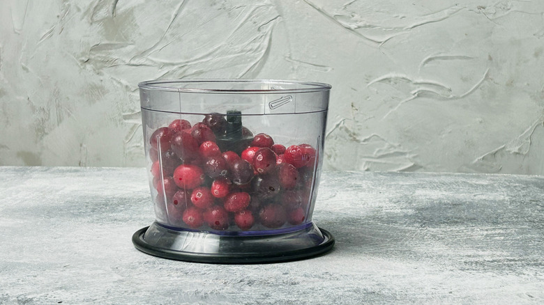 cranberries in food processor