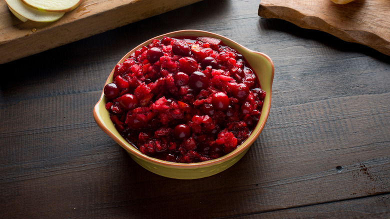 bowl of cranberry chutney