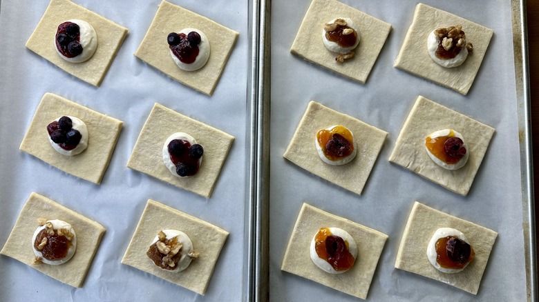 prepped cream cheese fruit danishes