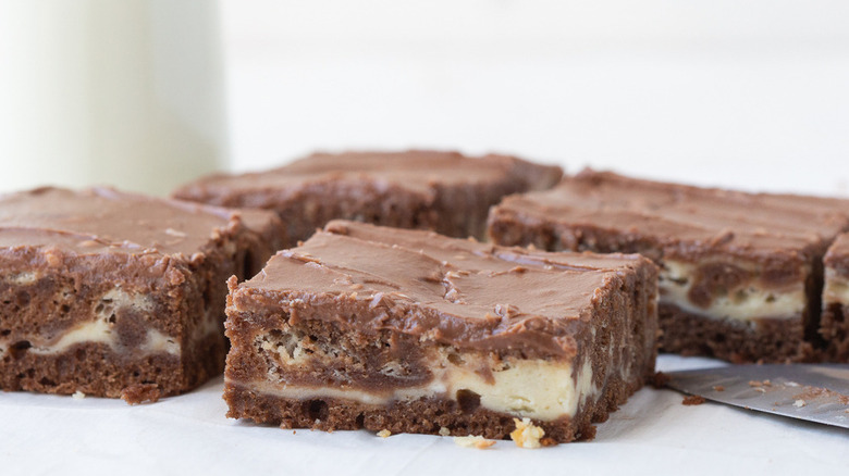 cream cheese brownies on plate